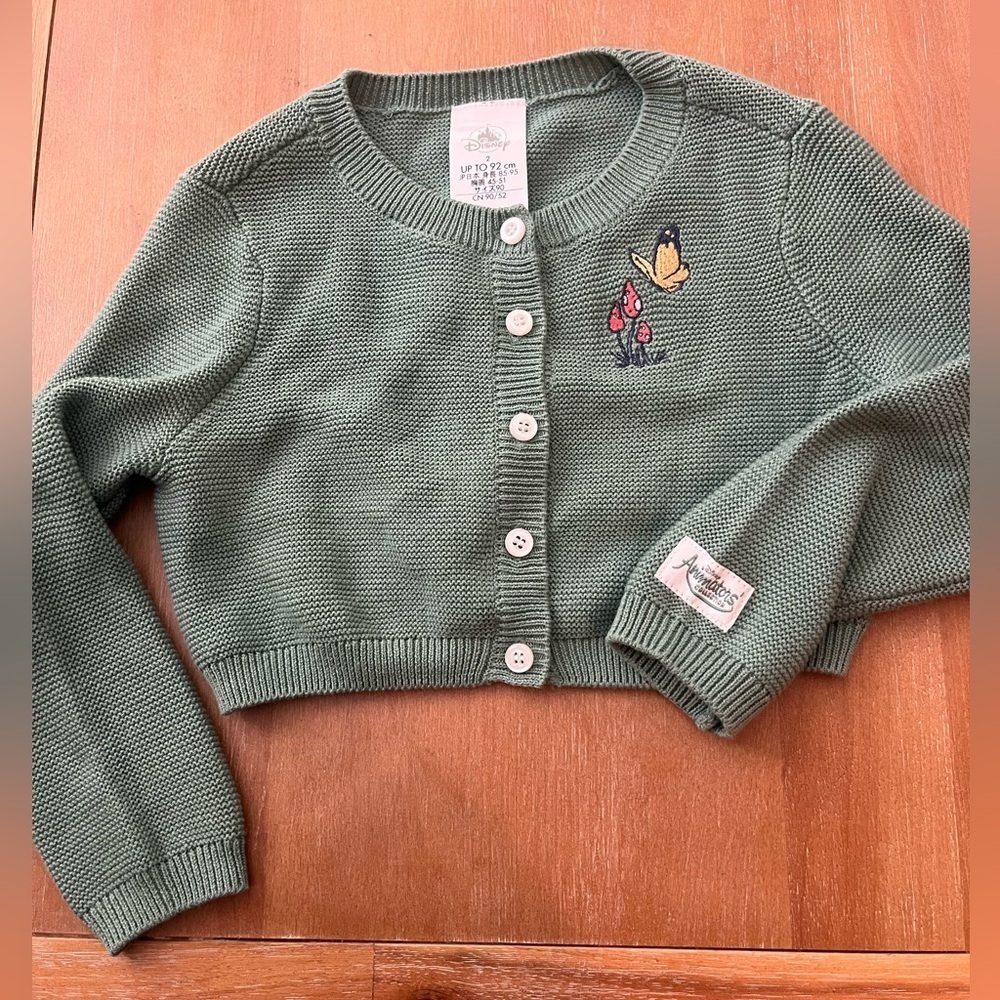 Disney animators collection Sage Green Knit Cardigan Child size 2